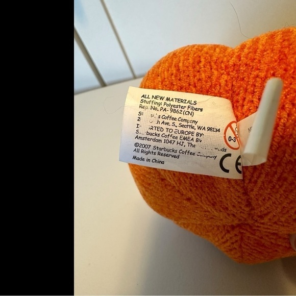 Starbucks Jack-O-Lantern 2007 Small Vintage Halloween Fall Pumpkin Knit Plush - Picture 8 of 8